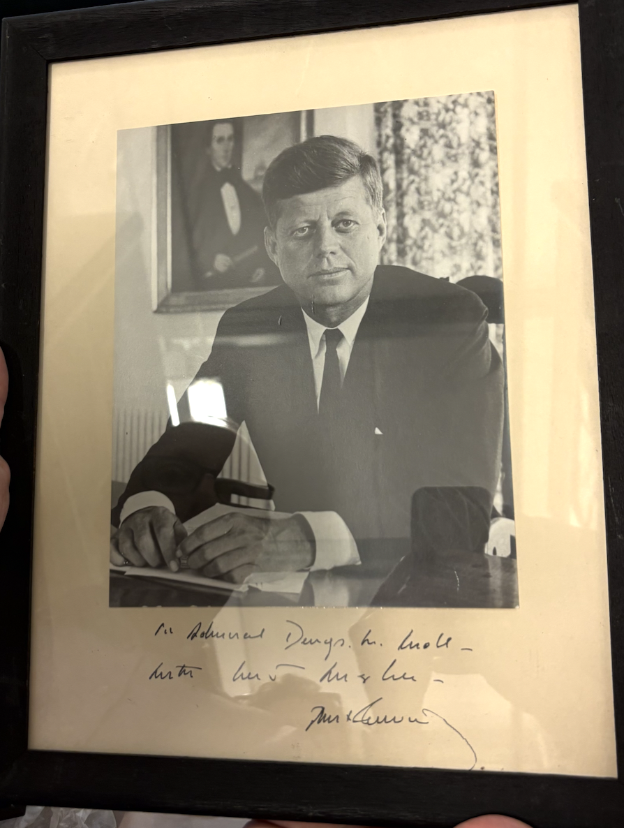A signed photo from JFK to Denys.