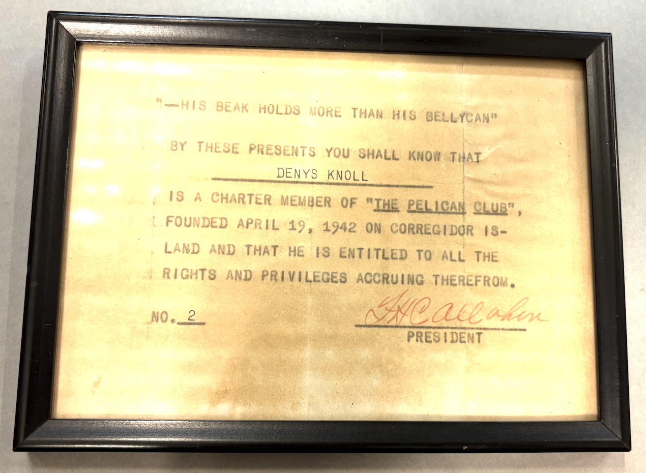 An amusing document of Denys' once stored in the Gannon Nash Library archives, later transferred to the Hagen History Center.